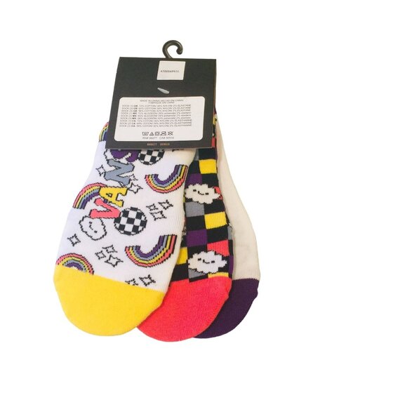 Vans Women's Rainbows Checkerboard Clouds Liners 6.5-10 Set of 3 - Picture 2 of 4